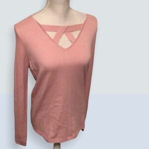 Kim Rogers (nwot)long sleeve sweater, pink. Sz med.